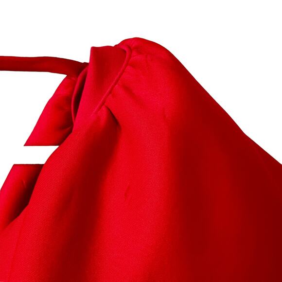 ASOS Design Womens Extreme Ruffle Shoulder Midi Dress Hot Red 2 Maximalist Bold - Picture 12 of 12